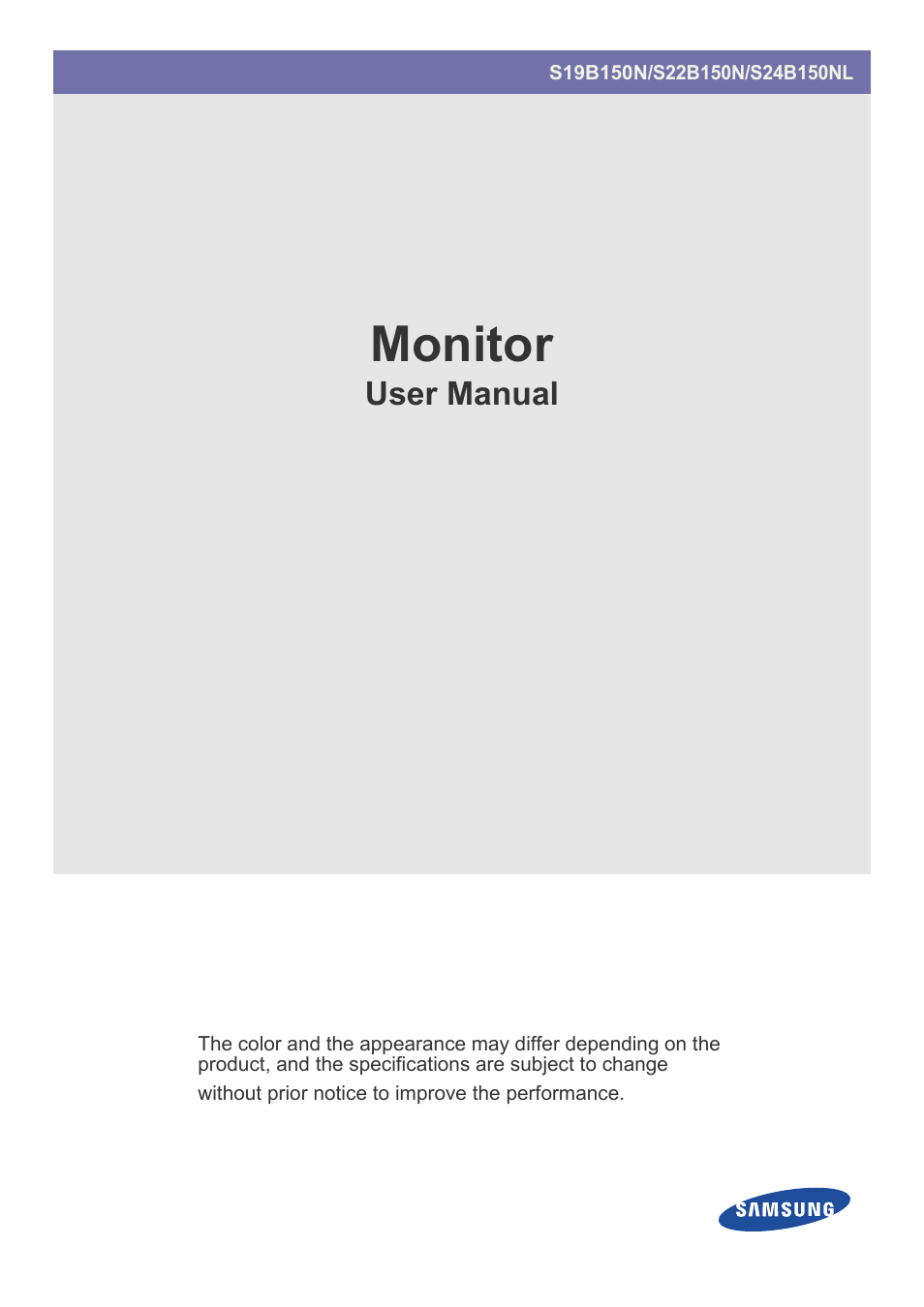 Samsung LS22B150NS-ZL User Manual | 46 pages