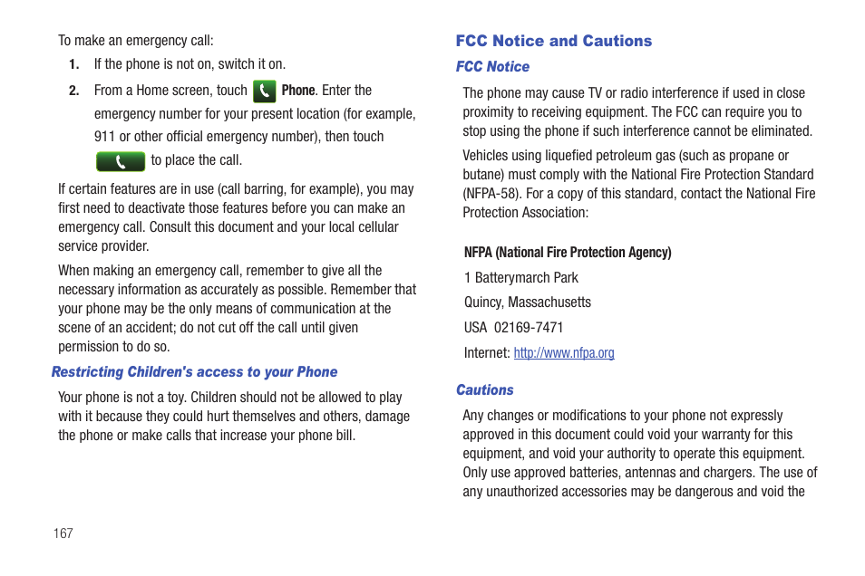 Fcc notice and cautions | Samsung SCH-I400ZKOVZW User Manual | Page 165 / 183