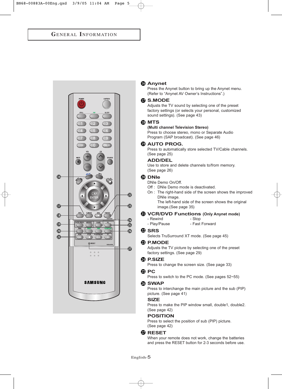 Samsung LNR237WX-XAP User Manual | Page 10 / 88