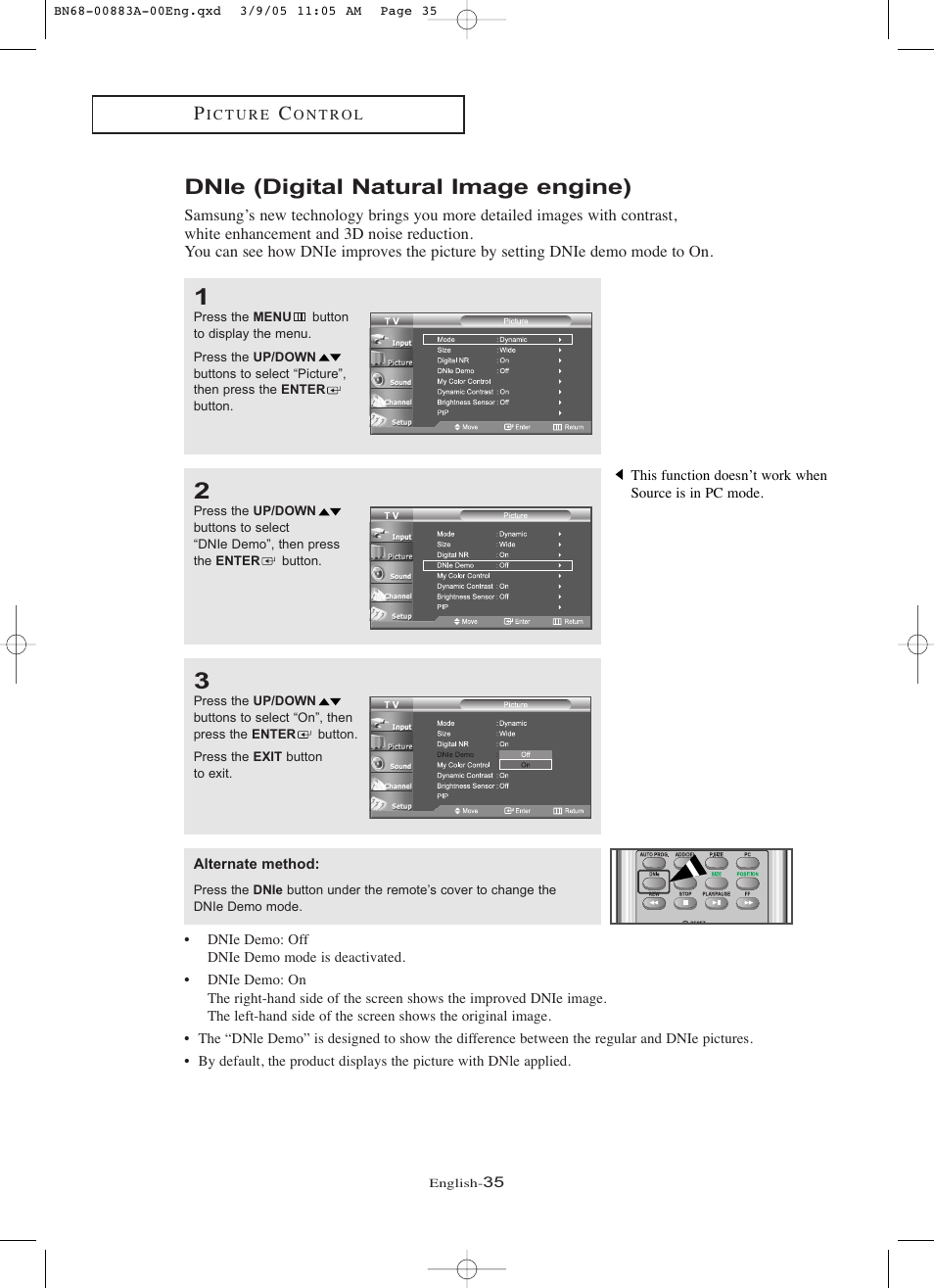 Dnie (digital natural image engine) | Samsung LNR237WX-XAP User Manual | Page 40 / 88