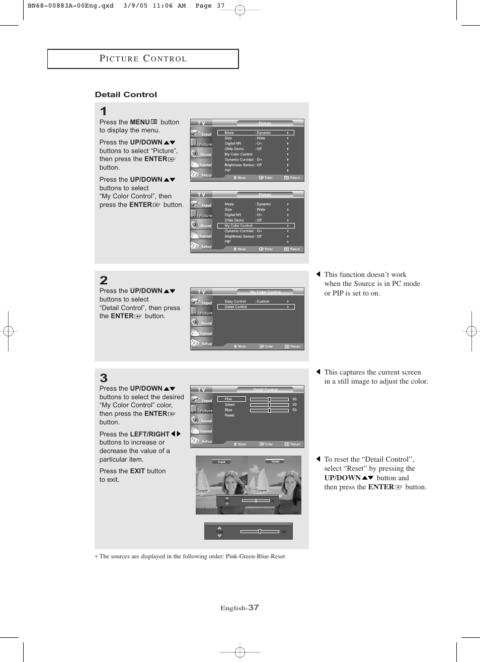 Detail control | Samsung LNR237WX-XAP User Manual | Page 42 / 88