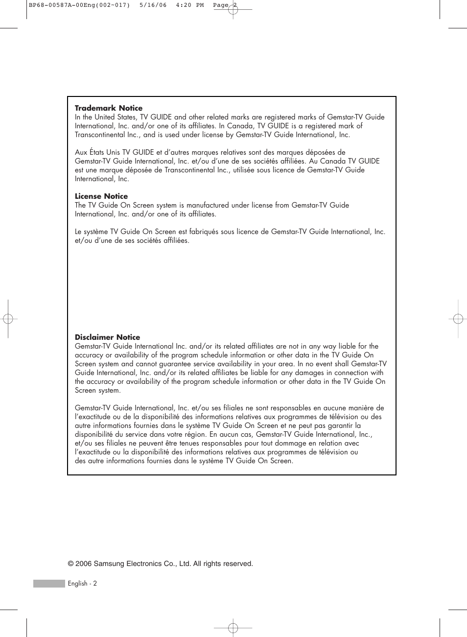 Samsung HLS5679WX-XAA User Manual | Page 2 / 160