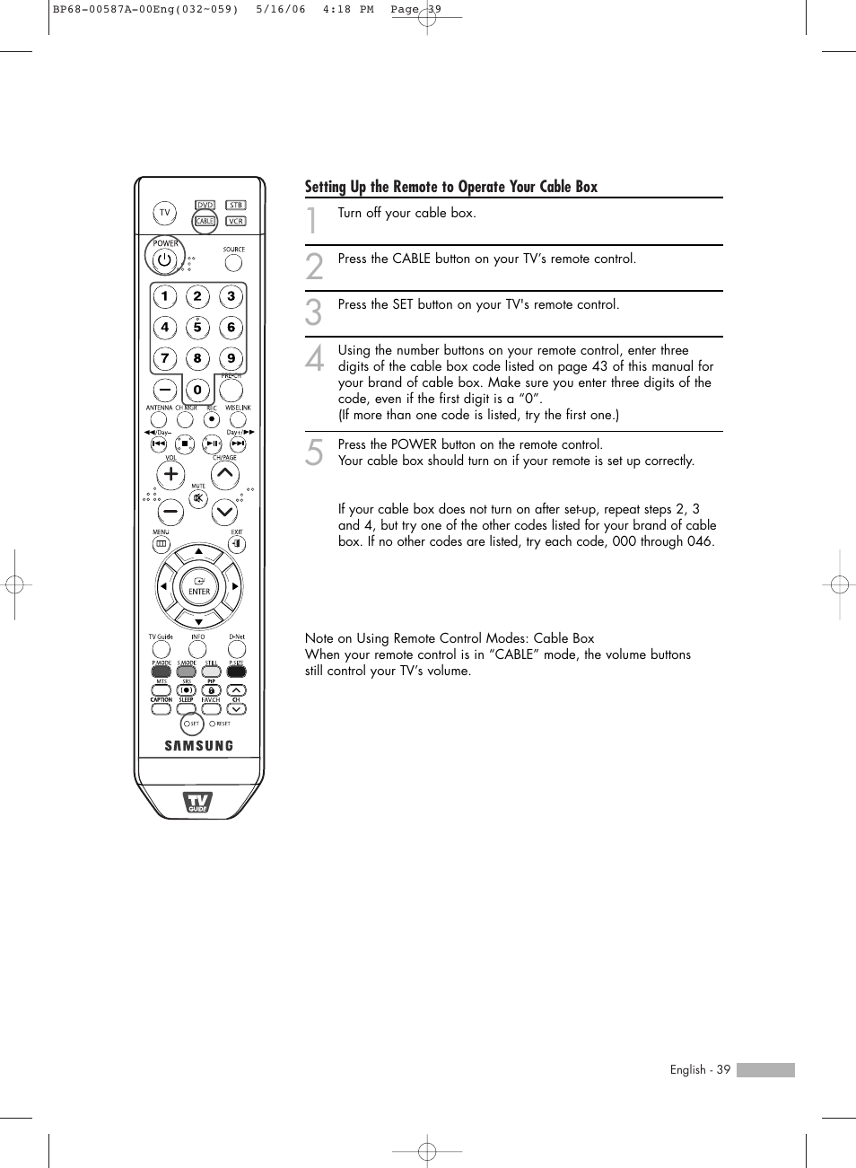Samsung HLS5679WX-XAA User Manual | Page 39 / 160