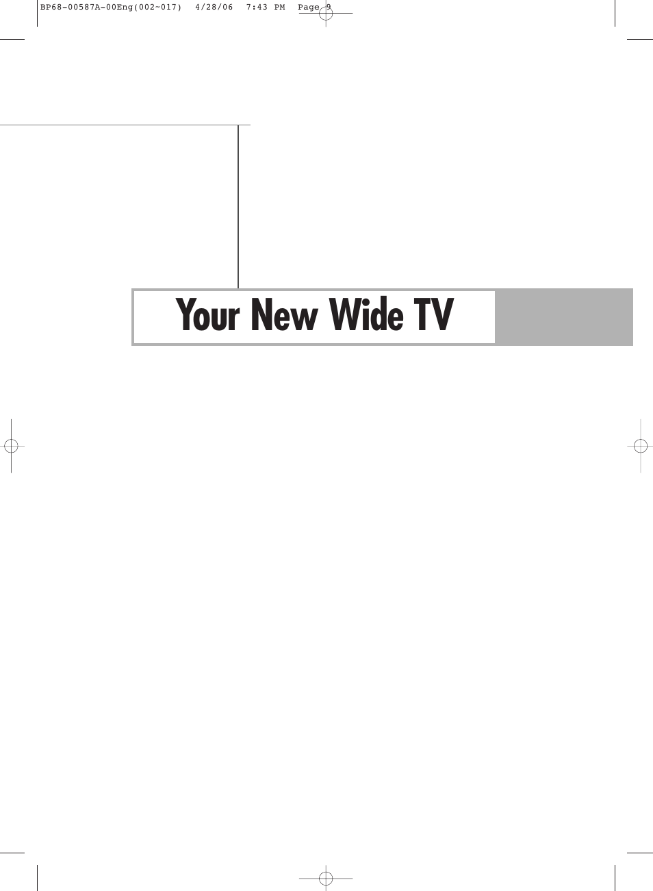 Your new wide tv | Samsung HLS5679WX-XAA User Manual | Page 9 / 160