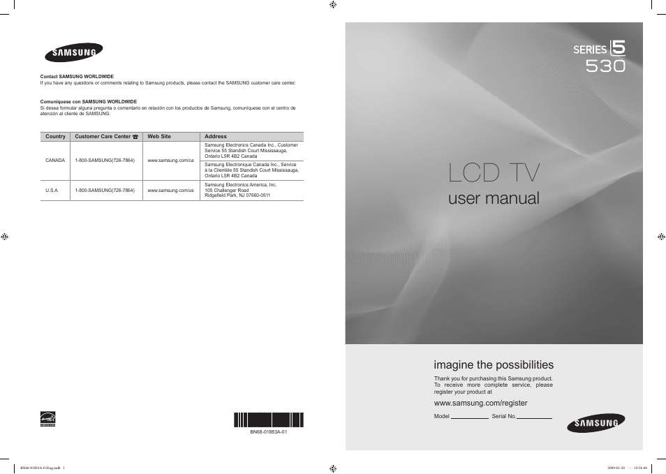 Samsung LN52B530P7FXZA User Manual | 101 pages