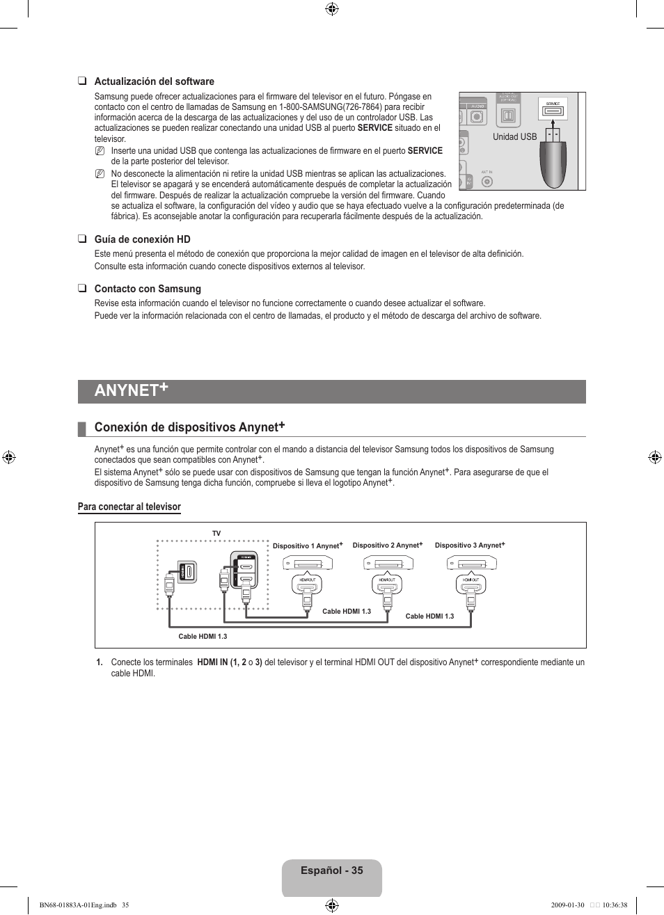 Anynet, Conexión de dispositivos anynet | Samsung LN52B530P7FXZA User Manual | Page 87 / 101