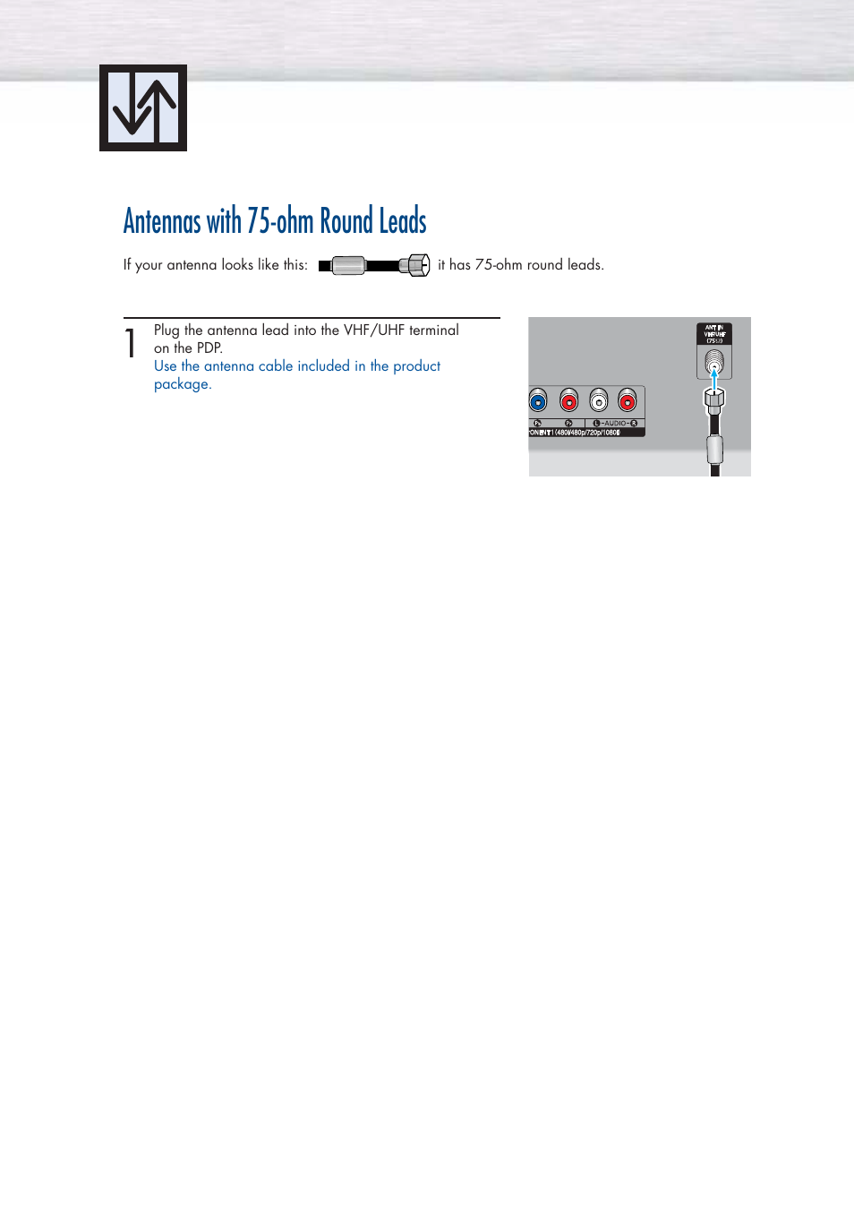 Antennas with 75-ohm round leads | Samsung HPP3761X-XAC User Manual | Page 3 / 9
