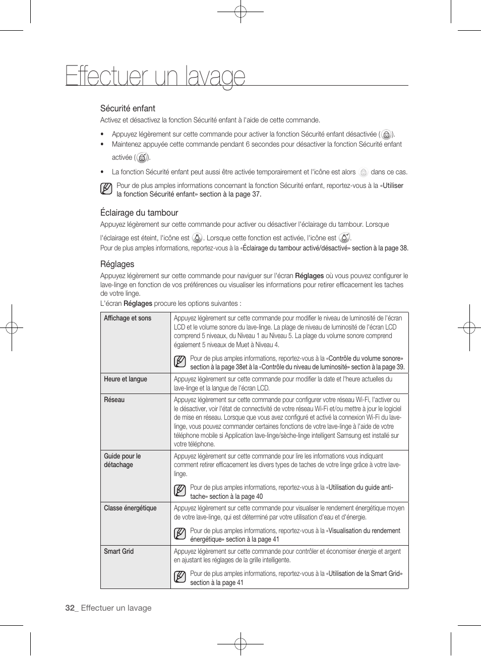 Effectuer un lavage | Samsung WF457ARGSGR-AA User Manual | Page 108 / 228