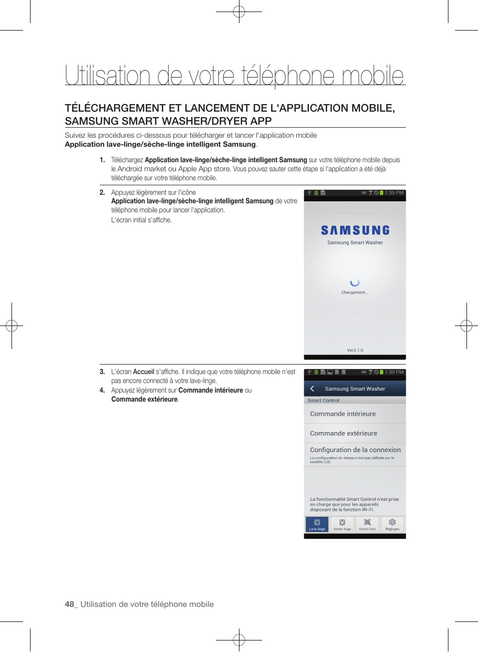 Utilisation de votre téléphone mobile | Samsung WF457ARGSGR-AA User Manual | Page 124 / 228