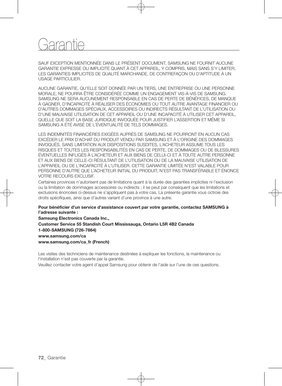 Garantie | Samsung WF457ARGSGR-AA User Manual | Page 148 / 228