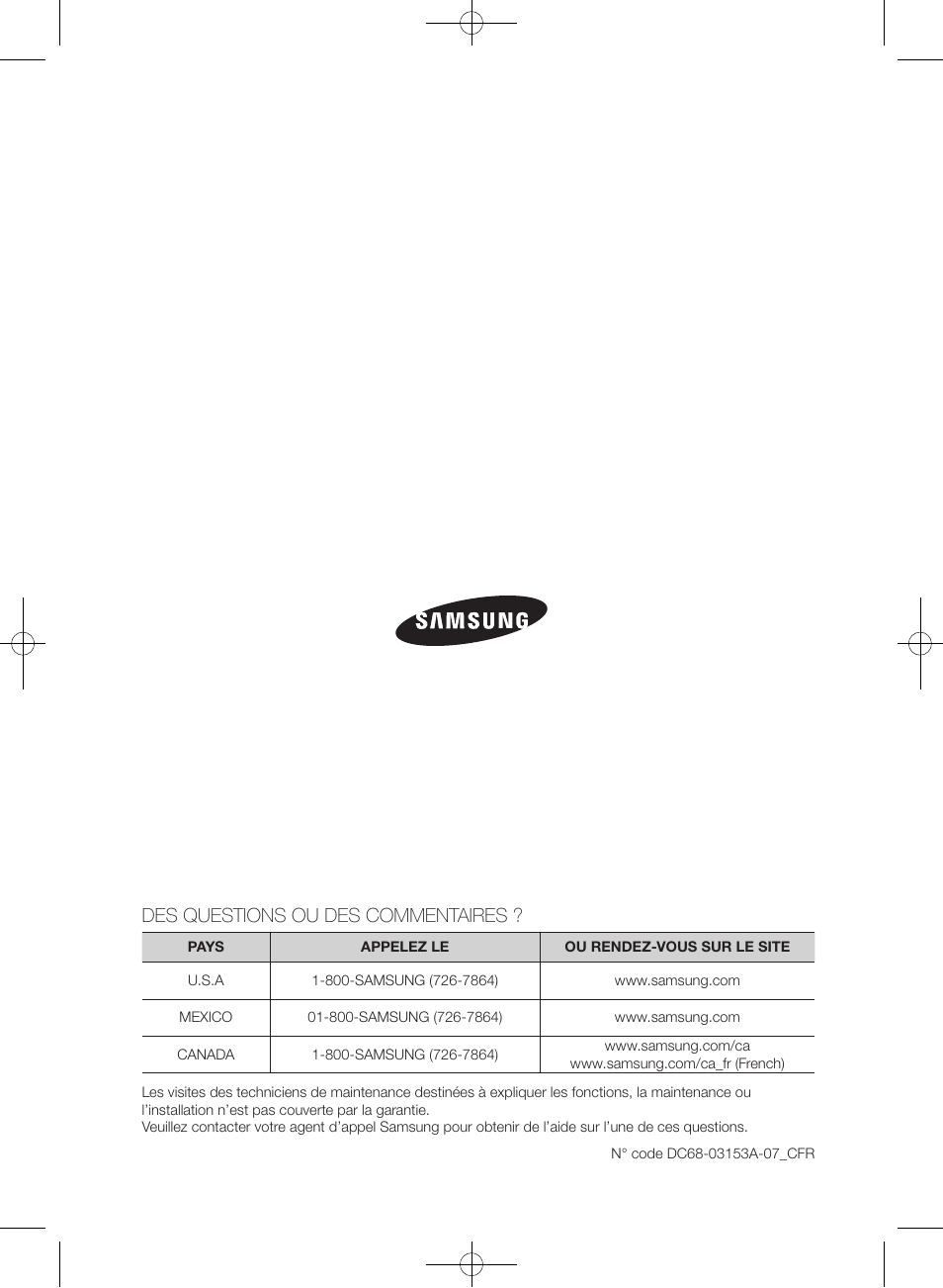Des questions ou des commentaires | Samsung WF457ARGSGR-AA User Manual | Page 152 / 228