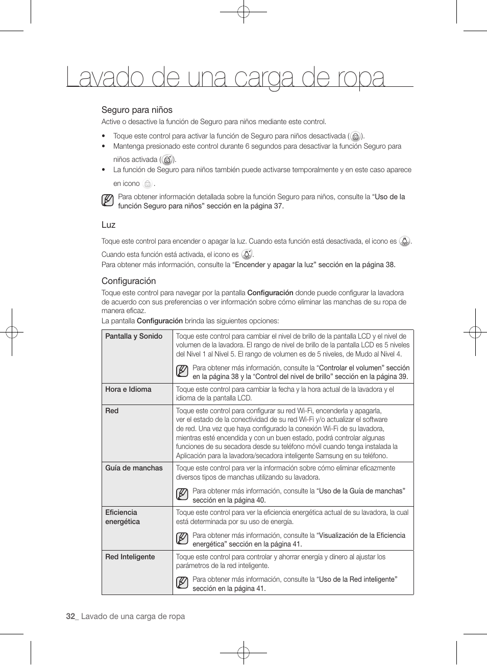 Lavado de una carga de ropa | Samsung WF457ARGSGR-AA User Manual | Page 184 / 228