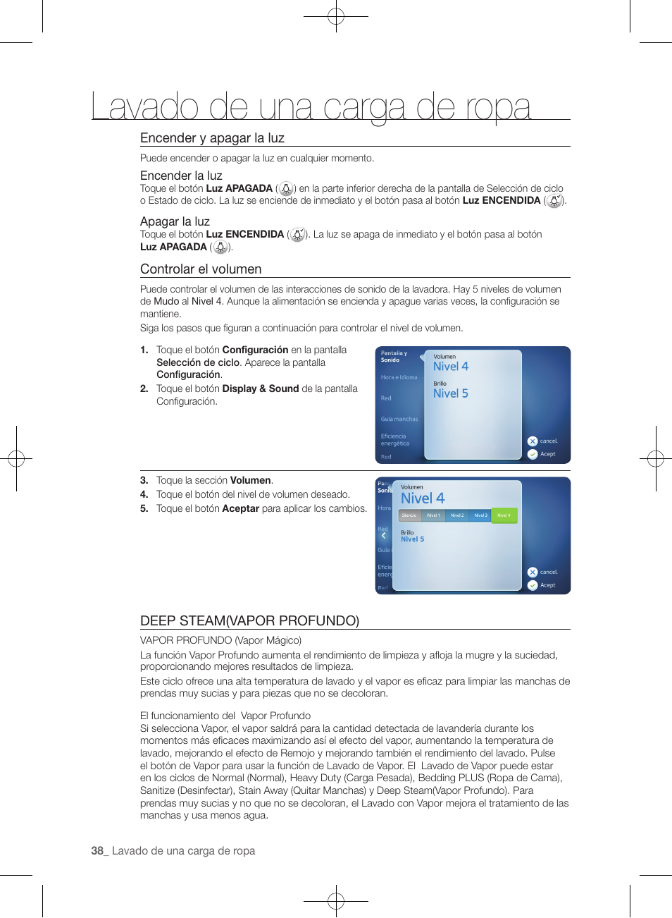 Lavado de una carga de ropa | Samsung WF457ARGSGR-AA User Manual | Page 190 / 228