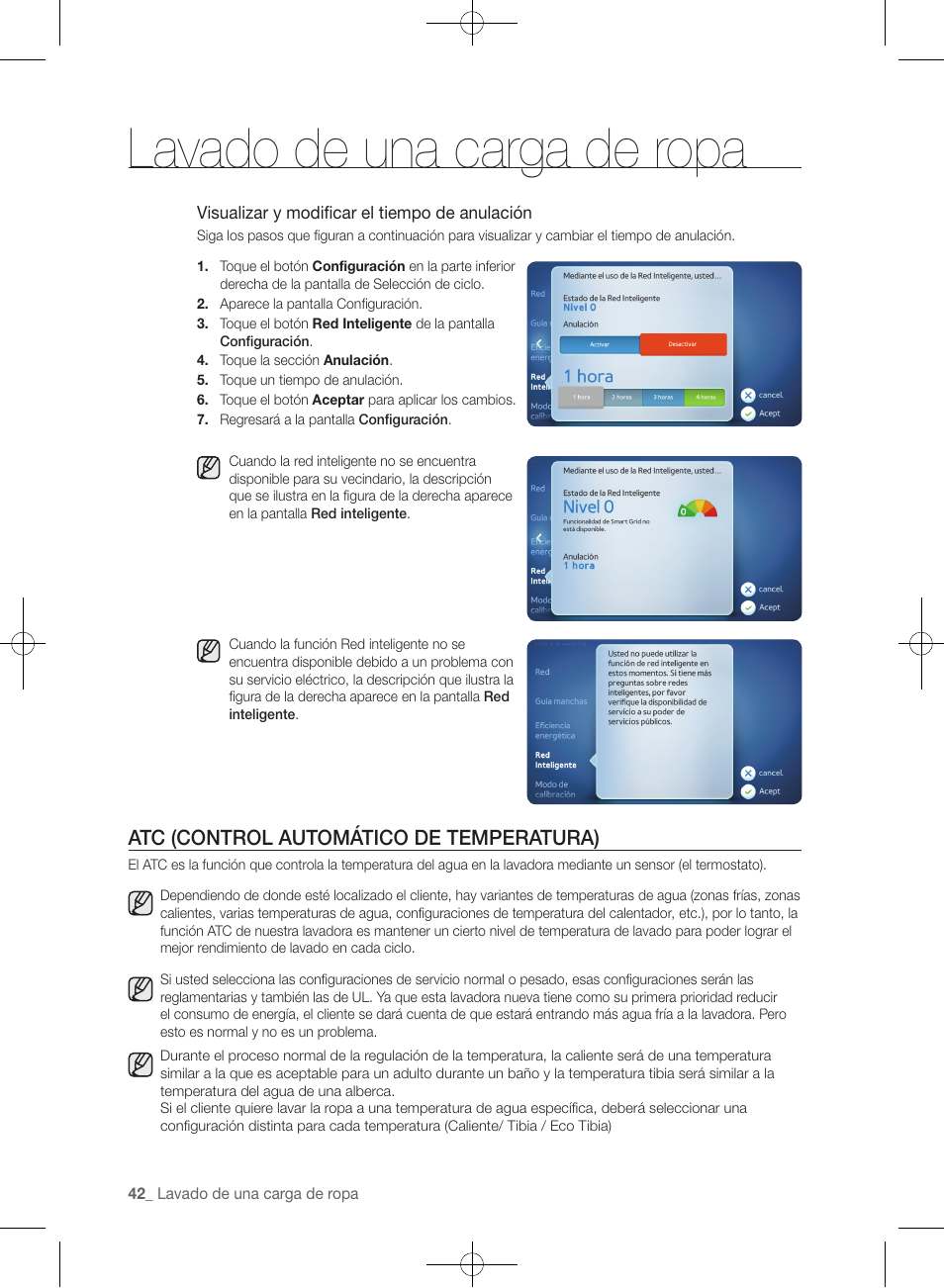 Lavado de una carga de ropa, Atc (control automático de temperatura) | Samsung WF457ARGSGR-AA User Manual | Page 194 / 228