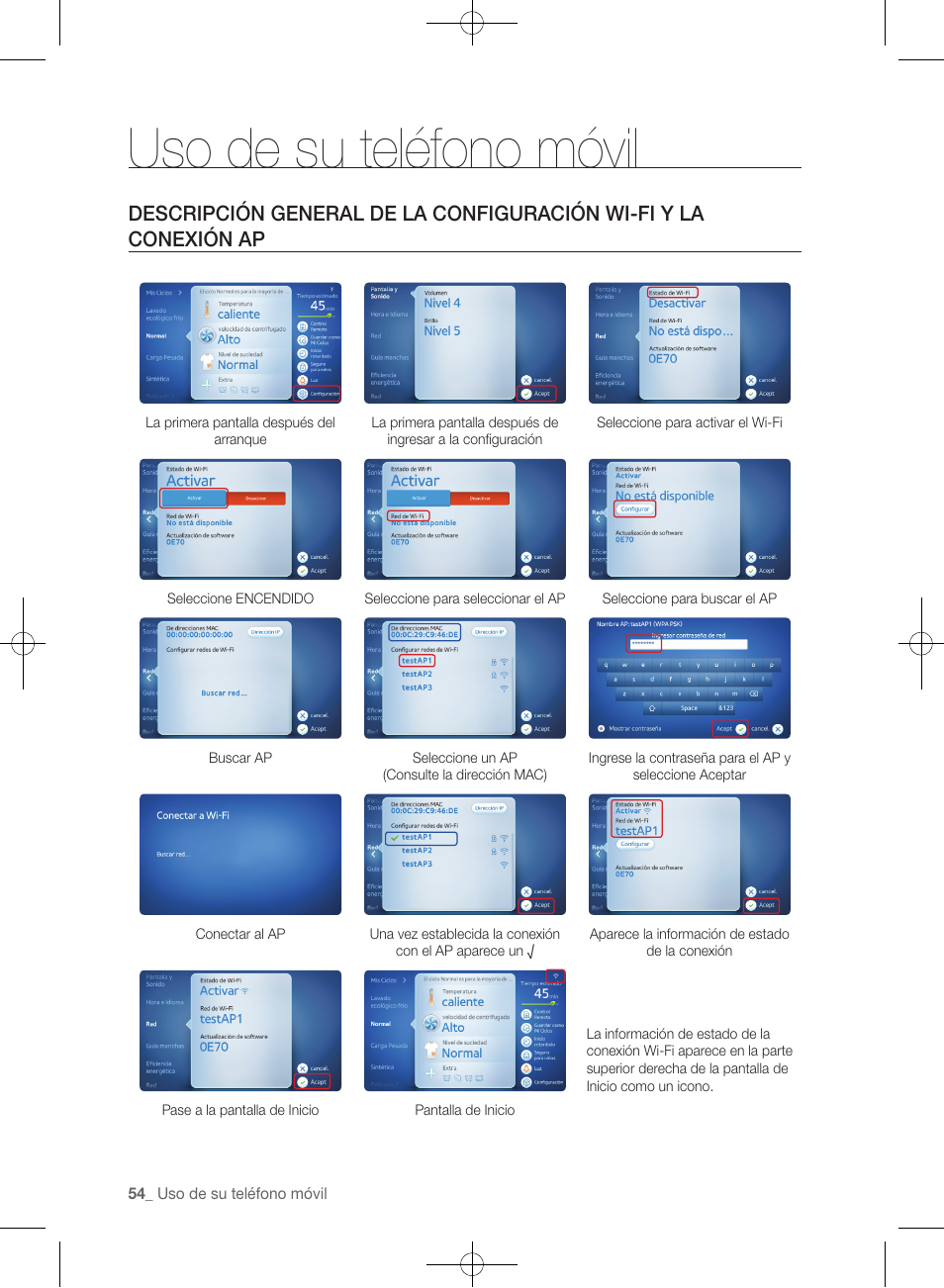 Uso de su teléfono móvil | Samsung WF457ARGSGR-AA User Manual | Page 206 / 228