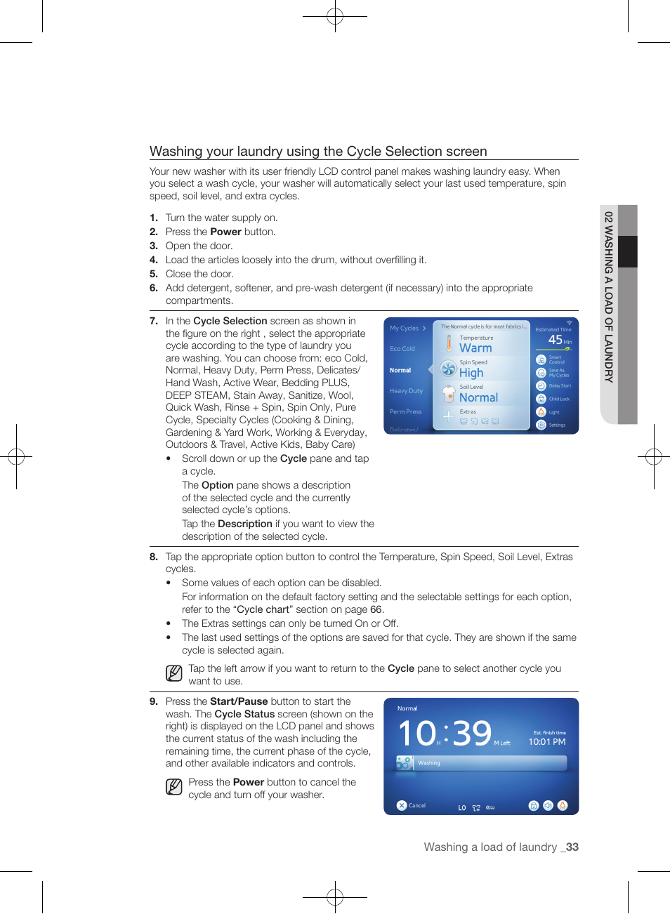 Samsung WF457ARGSGR-AA User Manual | Page 33 / 228