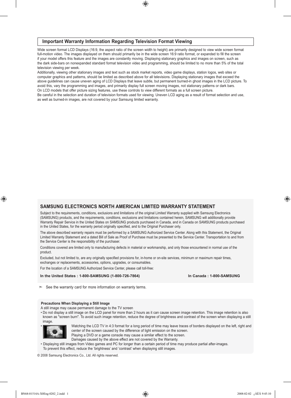 Samsung LN26A330J1DXZA User Manual | Page 2 / 129