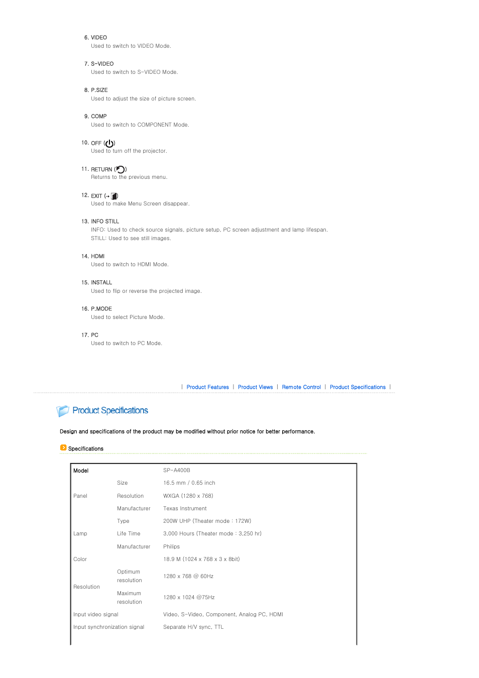 Samsung SPA400BX-XAA User Manual | Page 13 / 39