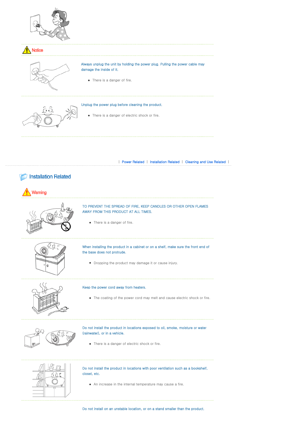 Installation related | Samsung SPA400BX-XAA User Manual | Page 3 / 39