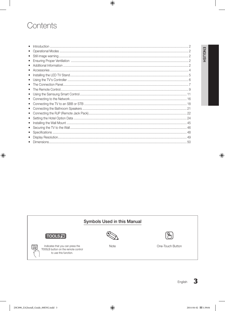 Samsung HG55NC890XFXZA User Manual | Page 3 / 54