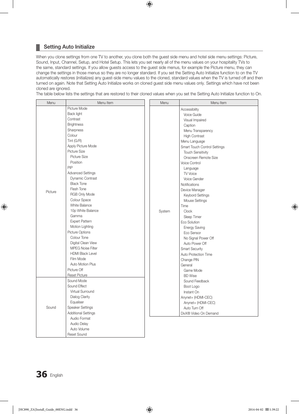 Samsung HG55NC890XFXZA User Manual | Page 36 / 54