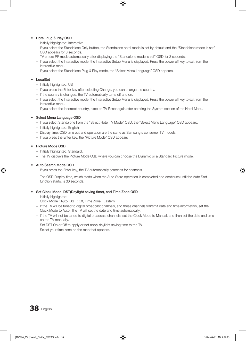 Samsung HG55NC890XFXZA User Manual | Page 38 / 54