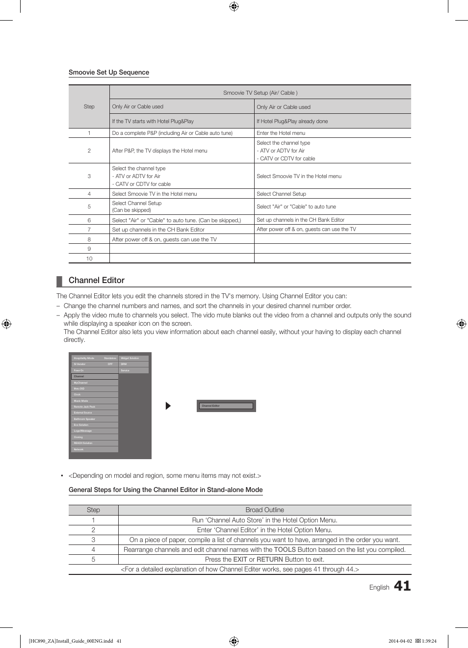 Channel editor | Samsung HG55NC890XFXZA User Manual | Page 41 / 54