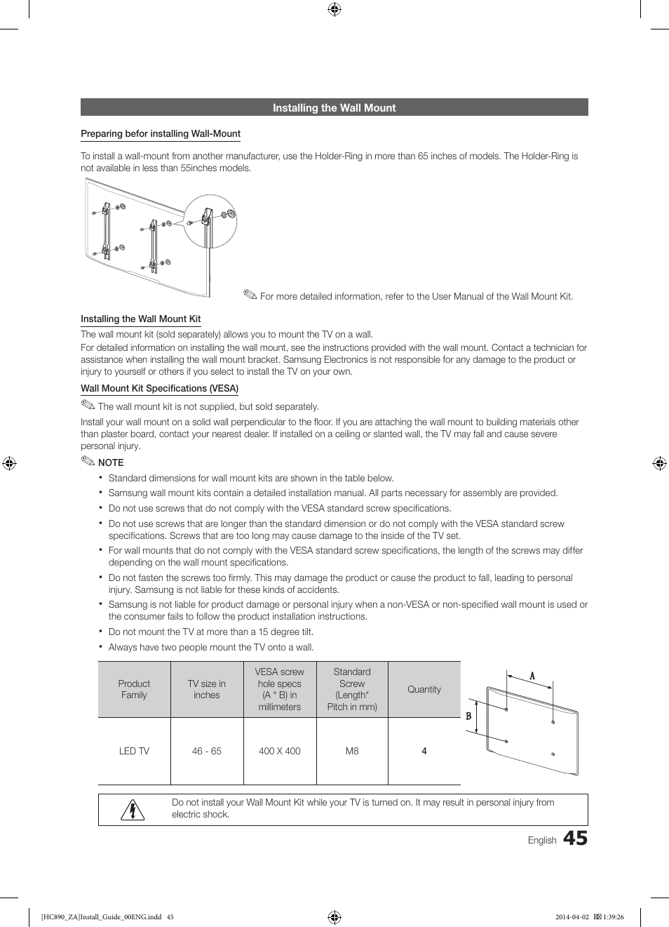 Samsung HG55NC890XFXZA User Manual | Page 45 / 54