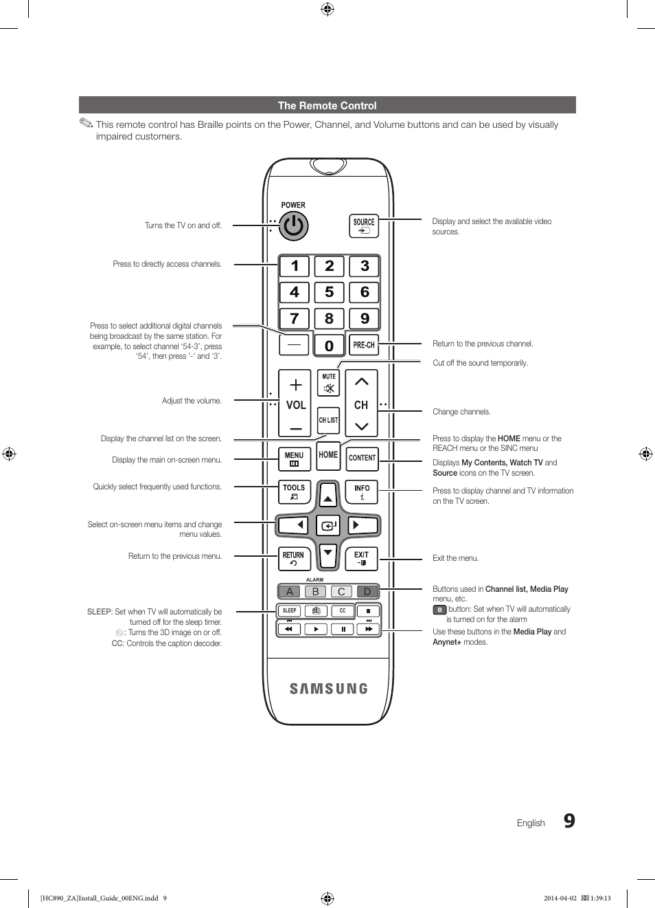 Samsung HG55NC890XFXZA User Manual | Page 9 / 54