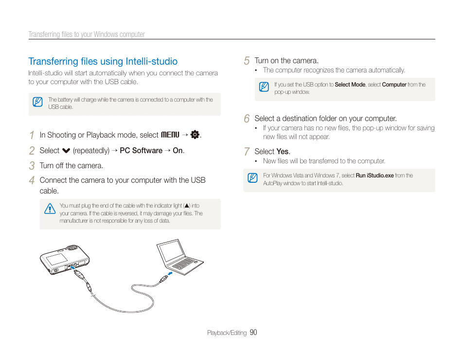 Transferring files using intelli-studio, Transferring ﬁles using intelli-studio, Transferring ﬁles using intelli-studio ………… 90 | Samsung EC-ST100ZBPBPA User Manual | Page 91 / 122