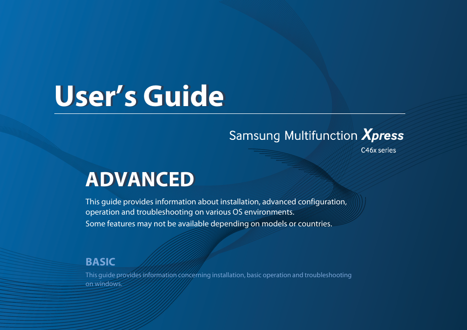 Advanced, User’s guide | Samsung SL-C460W-XAX User Manual | Page 136 / 337