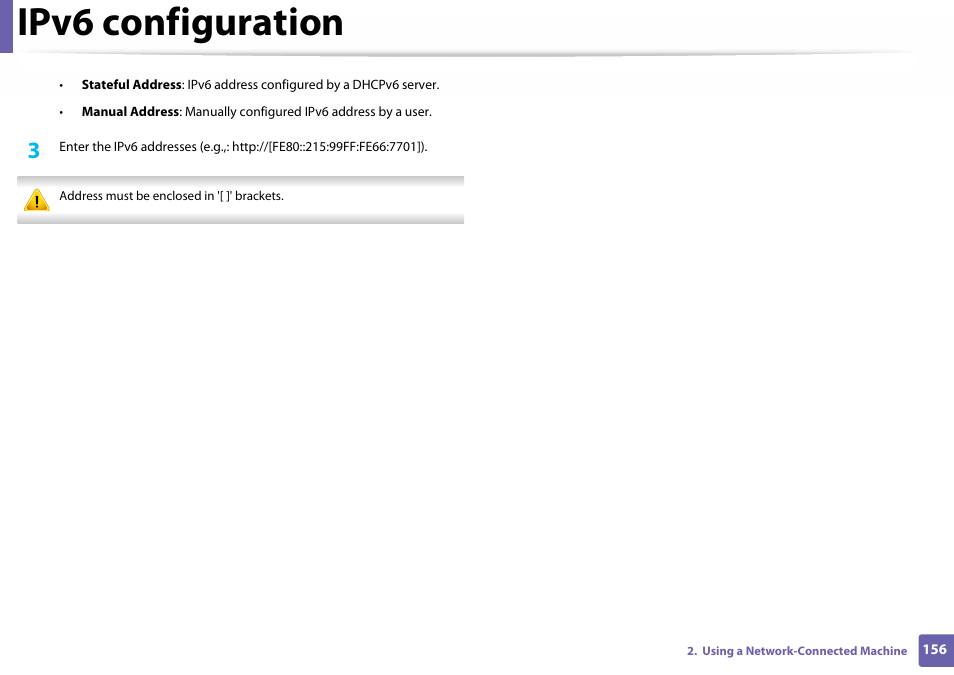 Ipv6 configuration | Samsung SL-C460W-XAX User Manual | Page 156 / 337