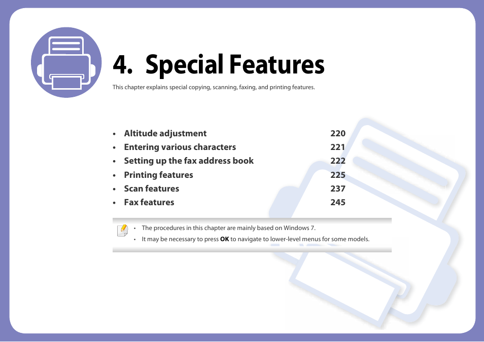 Special features | Samsung SL-C460W-XAX User Manual | Page 219 / 337