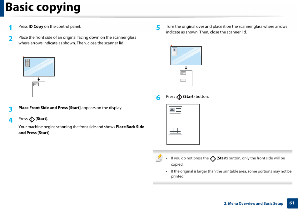 Basic copying | Samsung SL-C460W-XAX User Manual | Page 61 / 337