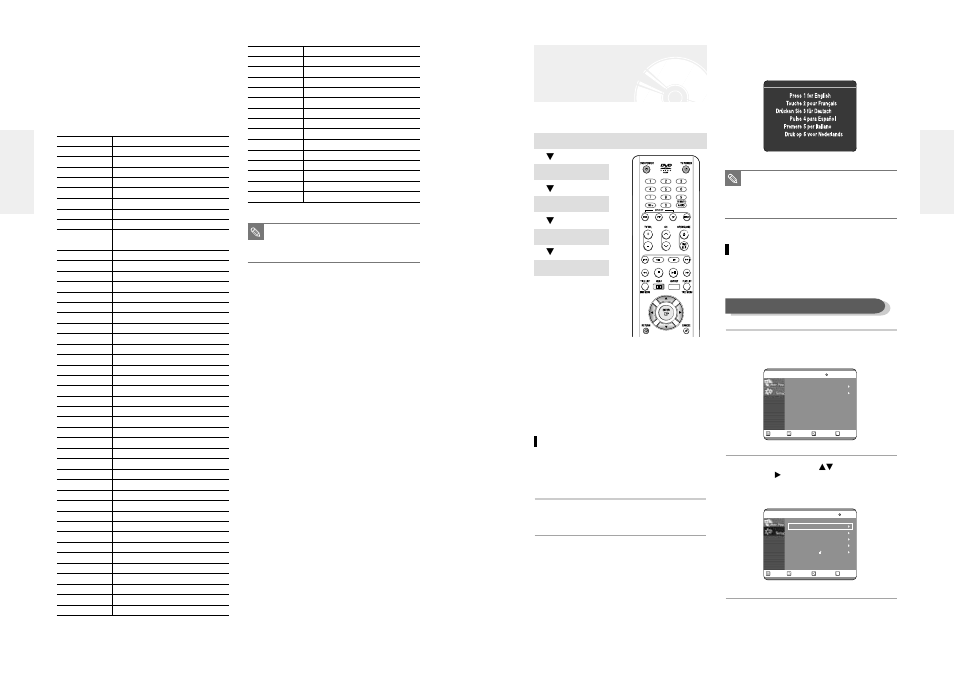 Step 8 : initial setup, Osd language setup, Clock set | Samsung DVD-R100-XAX User Manual | Page 13 / 49