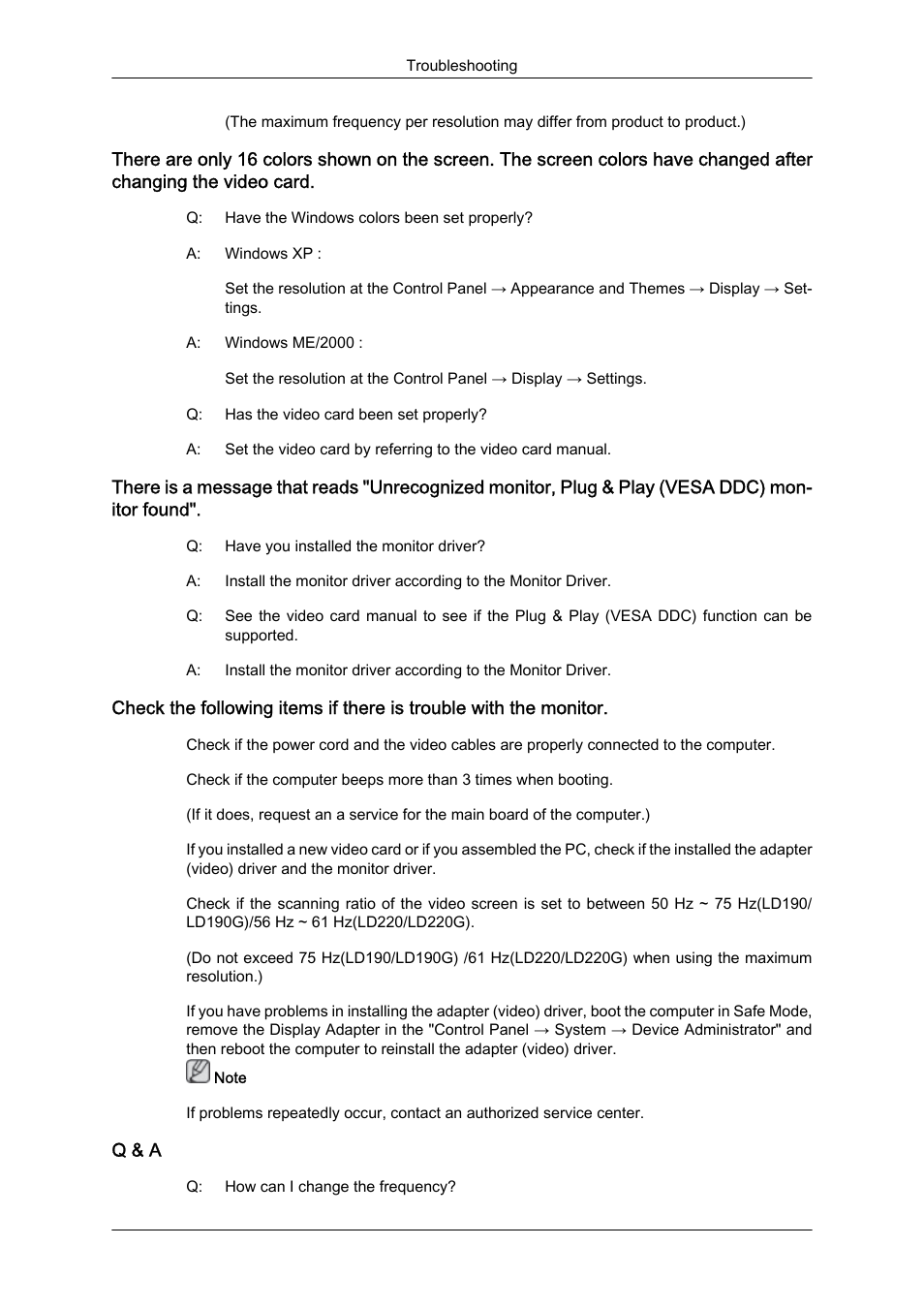 Q & a | Samsung LS19LFUGFZ-ZC User Manual | Page 43 / 64