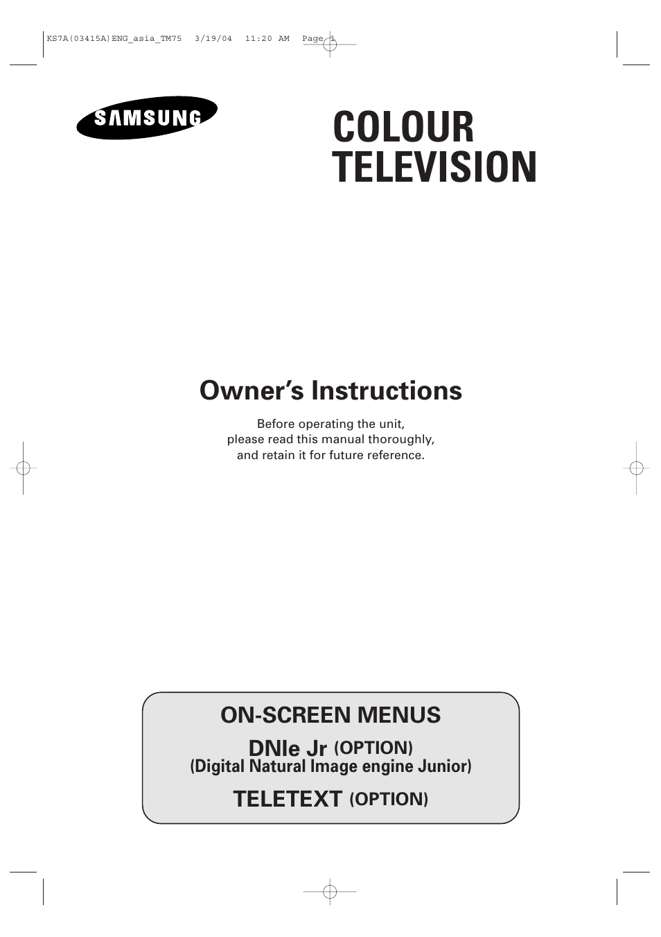 Samsung TXR2735X-XAA User Manual | 47 pages