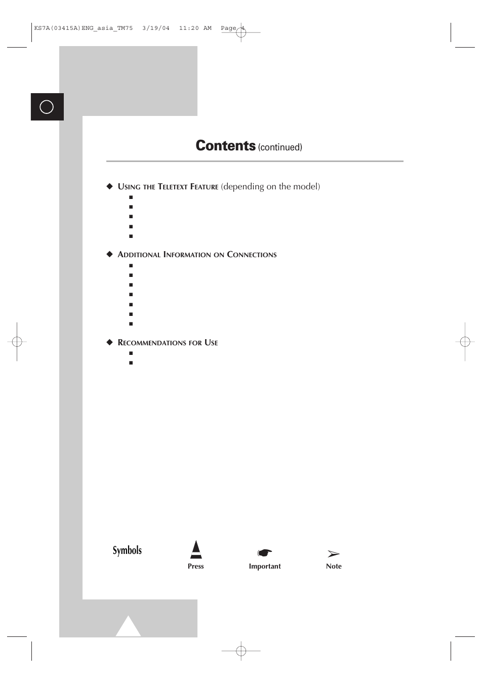 Samsung TXR2735X-XAA User Manual | Page 3 / 47