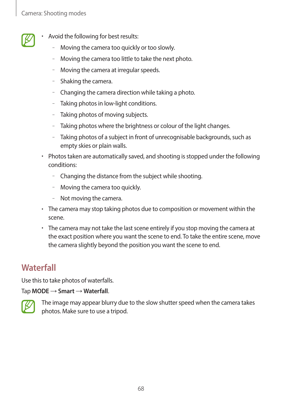 Waterfall | Samsung EK-GC200ZWAXAR User Manual | Page 68 / 166