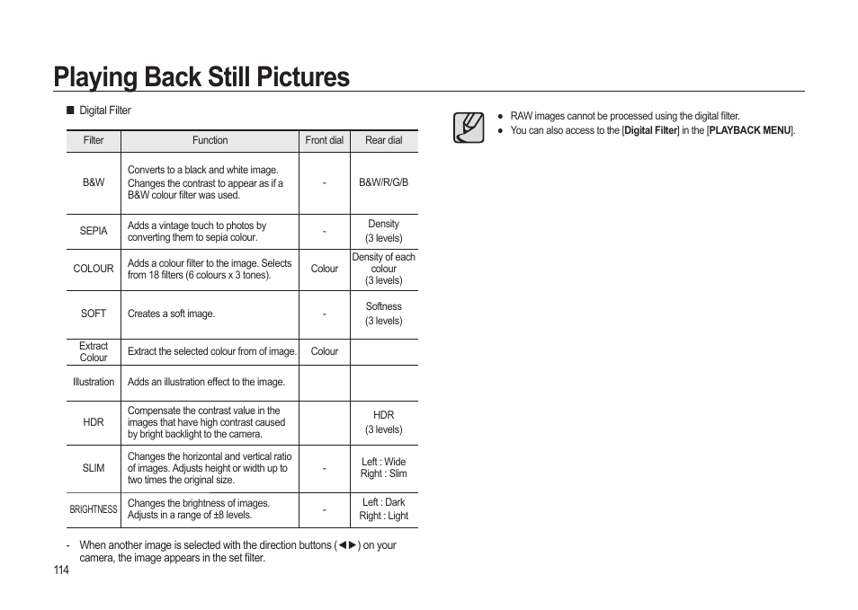 Playing back still pictures | Samsung ER-GX20ZBBB-E1 User Manual | Page 115 / 163