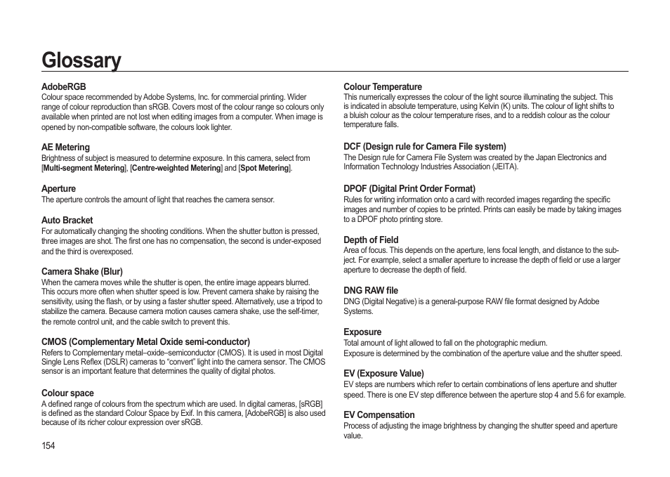 Glossary | Samsung ER-GX20ZBBB-E1 User Manual | Page 155 / 163