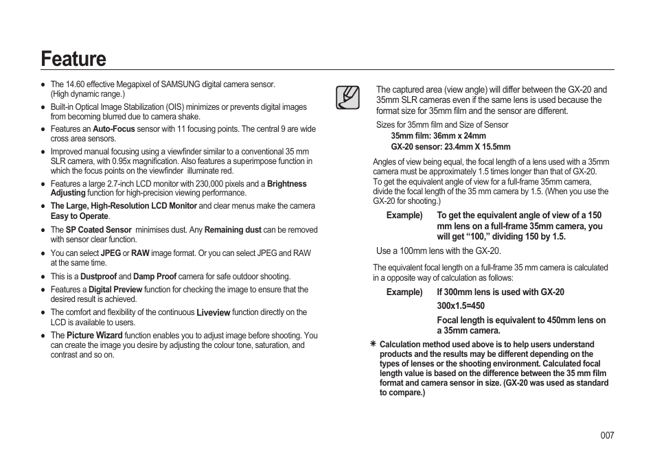 Feature | Samsung ER-GX20ZBBB-E1 User Manual | Page 8 / 163