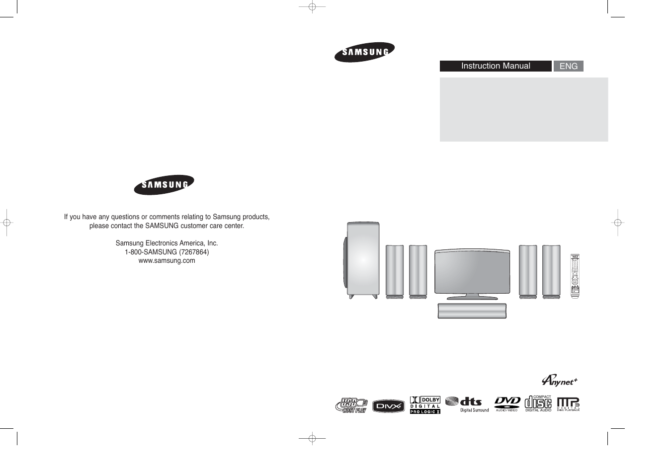 Samsung HT-X250T-XAA User Manual | 34 pages