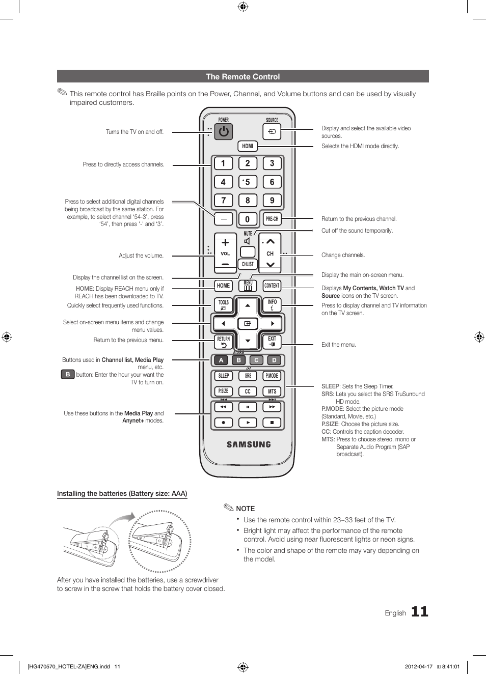 Samsung HG32NA470PFXZA User Manual | Page 11 / 43