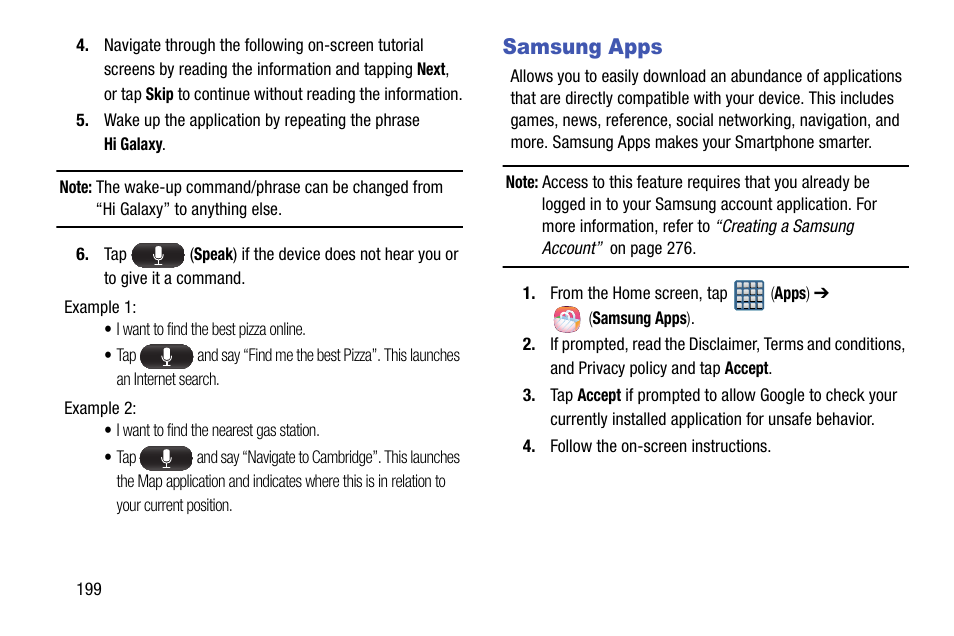 Samsung apps | Samsung SGH-T999MBBTMB User Manual | Page 206 / 351