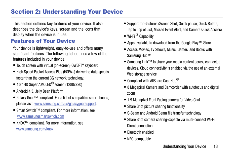 Section 2: understanding your device, Features of your device | Samsung SGH-T999MBBTMB User Manual | Page 25 / 351