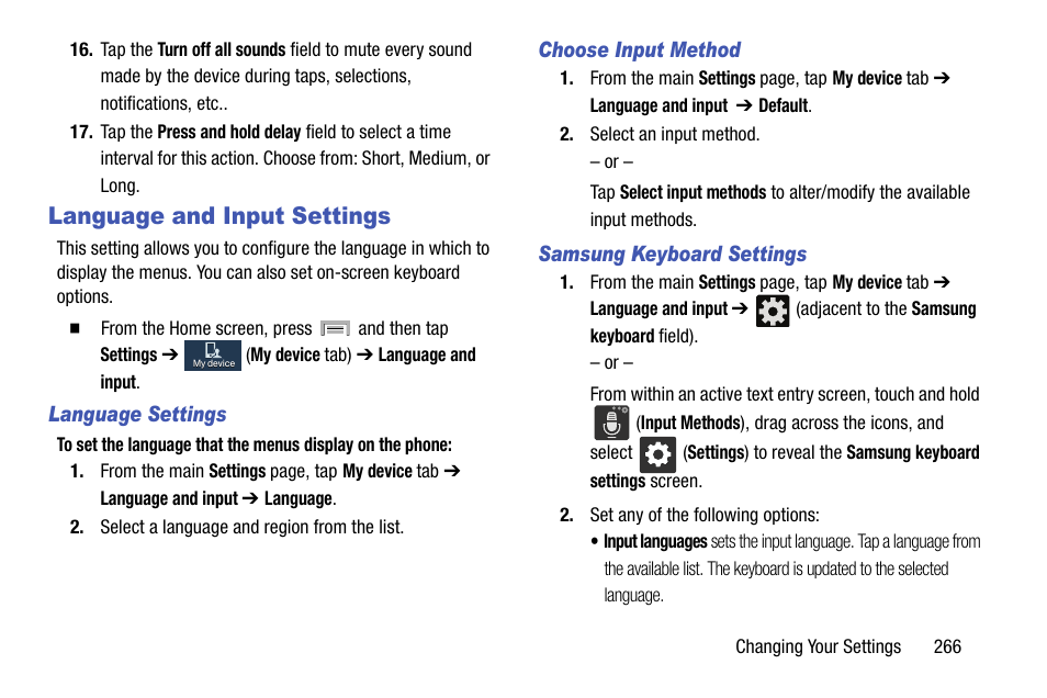 Language and input settings | Samsung SGH-T999MBBTMB User Manual | Page 273 / 351