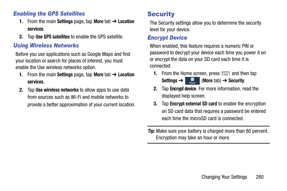 Security | Samsung SGH-T999MBBTMB User Manual | Page 287 / 351