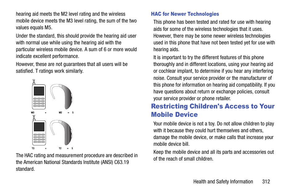 Restricting children's access to your, Mobile device | Samsung SGH-T999MBBTMB User Manual | Page 319 / 351