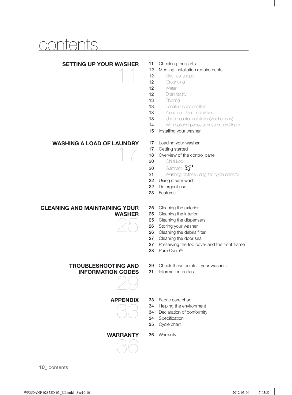 Samsung WF350ANR-XAA User Manual | Page 10 / 120